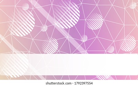 Decorative background with triangles, line, circle, space for text. Bright background for poster, banner, flyer. Vector illustration. Creative gradient color