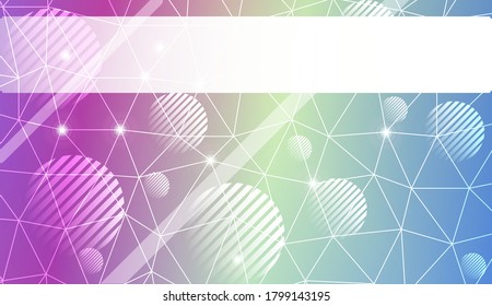 Decorative background with triangles, line, circle, space for text. Bright background for poster, banner, flyer. Vector illustration. Creative gradient color