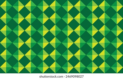 The decorative background is triangular in color and a combination of green