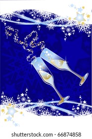 Decorative background with two glasses that toast, vector