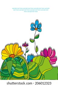 decorative background vector of hand-painted with colors and text