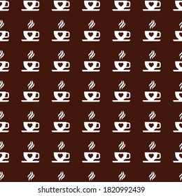 Decorative background. Vector image. Image of seamless coffee cups. Modular image to enlarge.