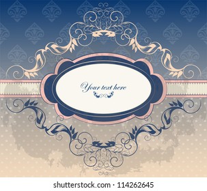Decorative background - vintage design for greeting card, invitation, menu with ornamental and geometrical elements. Vector illustration.