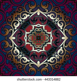 Decorative background with vintage pattern for design, print, embroidery.