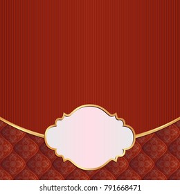 decorative background with vintage pattern and golden frame

