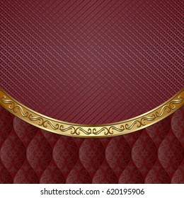 decorative background with vintage patterns and golden border