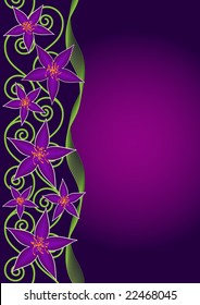 Decorative background with violet flowers