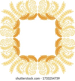 Decorative background of wheat. Vector illustration