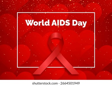 Fundo decorativo para o Dia Mundial de Combate à Aids com um design de fita vermelha
