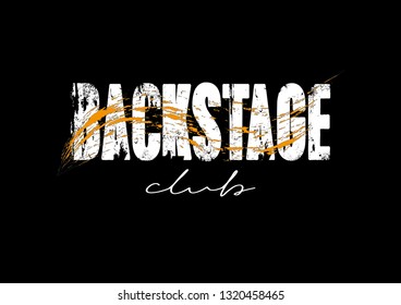 Decorative Backstage Club Text for Fashion and Poster Prints