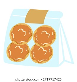 Ilustración de caja de embalaje de panadería decorativa