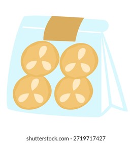 Ilustración de caja de embalaje de panadería decorativa