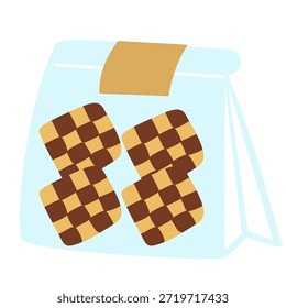 Ilustración de caja de embalaje de panadería decorativa