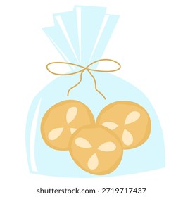 Ilustración de caja de embalaje de panadería decorativa