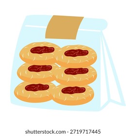 Ilustración de caja de embalaje de panadería decorativa