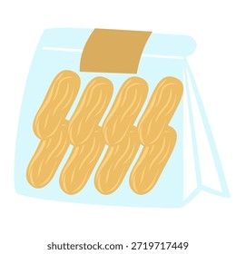 Ilustración de caja de embalaje de panadería decorativa