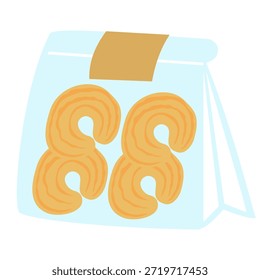Ilustración de caja de embalaje de panadería decorativa