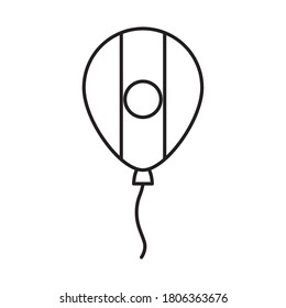 decorative balloon with mexican flag design over white background, line style, vector illustration