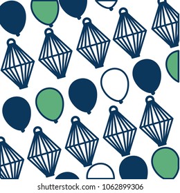 decorative balloons and sky lantern background