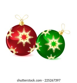 Decorative balls for the Christmas tree. Vector illustration
