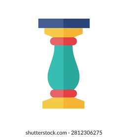 Decorative baluster pillar vector illustration with baluster architecture decorative construction building ornament