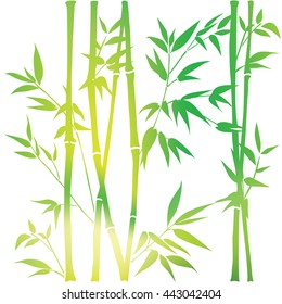 Decorative bamboo branches. Bamboo forest background. Vector seamless patterns. Interior Design wallpaper. 