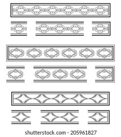 Decorative bands and modular elements to create others in any dimension