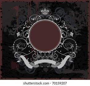 Dekoratives Banner mit rundem Element.  Alle Elemente und Texturen sind einzelne Objekte. Vektorgrafik-Skala auf jede beliebige Größe.