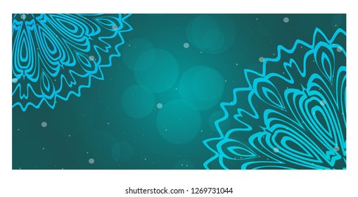 Decorative banner With Round Mandala Decoration. For Design, ad, web. Vector illustration.