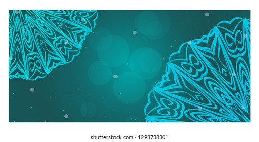 Decorative banner With Round Mandala Decoration. For Design, ad, web. Vector illustration.