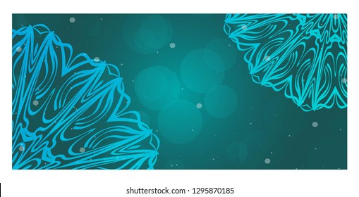 Decorative banner With Round Mandala Decoration. For Design, ad, web. Vector illustration.