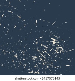 Decorative banner, vintage blue background. Splatter texture, grunge texture with cracks, scuffs, chips, stains, lines. Current design solution for brochure, catalog, book, poster, flyer, invitation.