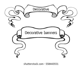 Decorative banners ribbons. Two banners ribbons.