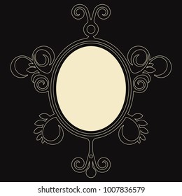 dekorativer Barockrahmen, ovaler, blumengeschmückter Vektor, siktorianisches Design