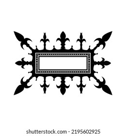 Decorative baroque rectangle frame Abstract geometric pattern Vector illustration