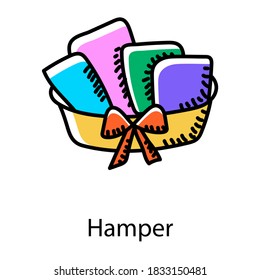 Decorative Basket Showing Concept Of Gift Hamper Icon