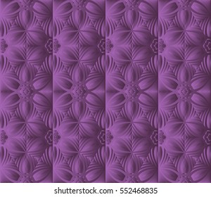 Decorative bas-relief ornament. vector illustration. Seamless geometric pattern. purple color. for interior design, invitation, wallpaper