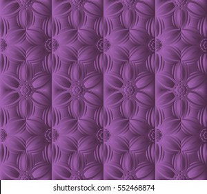 Decorative bas-relief ornament. vector illustration. Seamless geometric pattern. purple color. for interior design, invitation, wallpaper