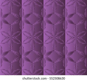 Decorative bas-relief ornament. vector illustration. Seamless geometric pattern. purple color. for interior design, invitation, wallpaper
