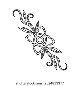 Decorative Batik Flower Line Art - 03