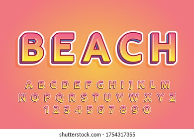 decorative beach Font and Alphabet