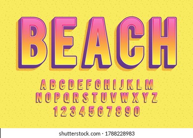 Decorative Beach Font And Alphabet