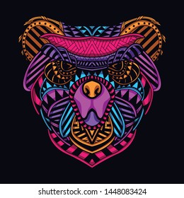 decorative bear from glow neon color