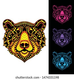 decorative bear glowing from pattern