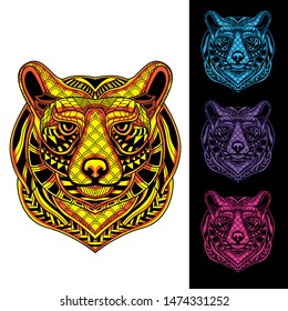 decorative bear glowing from pattern