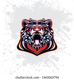 decorative bear from pattern with rousing color