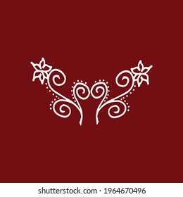 decorative beautiful abstract pattern isolated on red background. unique and ethnic pattern. beautiful flower, hand drawn vector. doodle art for wallpaper, greeting, invitation, poster, postcard. 