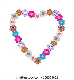 Decorative beautiful flowers in heart shape