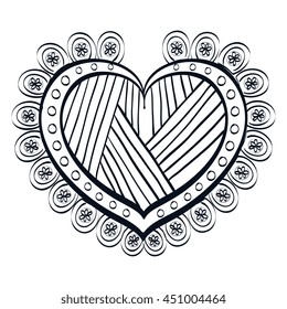 Decorative and beautiful heart design, vector illustration graphic.