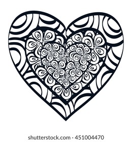 Decorative and beautiful heart design, vector illustration graphic.